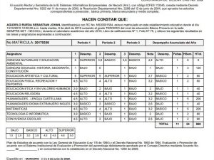Certificado de notas